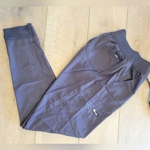 Ava Women's Elastic Waist Cargo Jogger Pants - Slate Gray